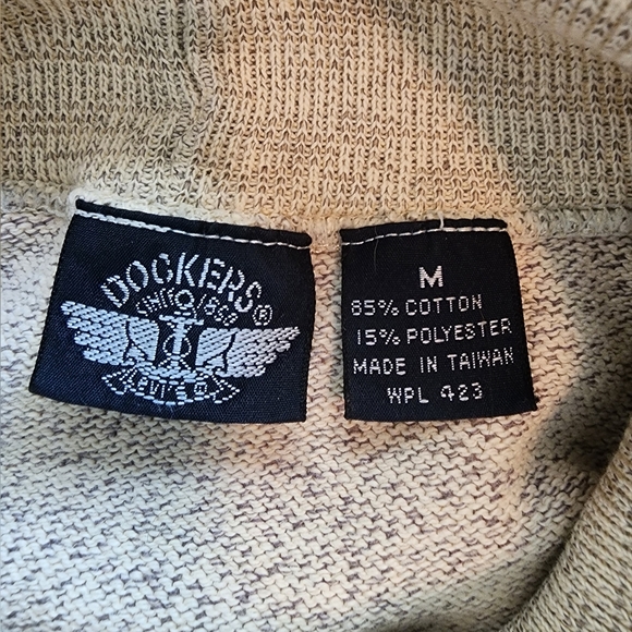 Vintage Dockers Heather Yellow Cotton Blend Mock Turtleneck Long Sleeve Pullover - Picture 3 of 7